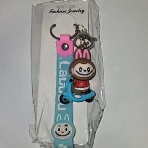 Fashion Jewelry Pink and Blue Keychain